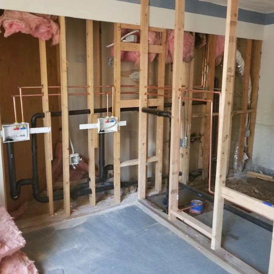 Copper pipe rough-in and plumbing installation in Lake Forest